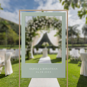 Elegant Sage Green Minimalist Wedding Selfie Frame Foam Board