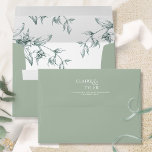 Elegant Sage Green Modern Formal, Floral Wedding Envelope<br><div class="desc">Elegant sage green wedding envelope with design coordinating our "Modern Elegant Typography Green Wedding" collection invites. Envelope with elegant modern couples names with an ampersand on the back top flap. Delight your guest as they open the envelope to find exquisite fine hand-drawn floral designs inside in green hues. Design with...</div>