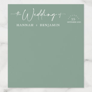 Elegant Sage Green Modern Minimal Wedding Arch Envelope Liner