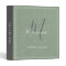 Elegant Sage Green Modern Monogram Script Linen