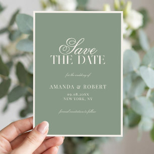 Elegant Sage Green Old Money Wedding Save The Date
