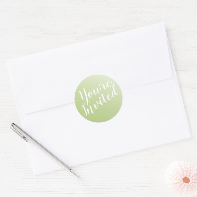 Elegant Sage Green Ombre Envelope Seals (Envelope)