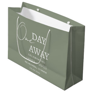 Elegant Sage Green One Day Away Wedding Party Large Gift Bag