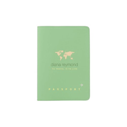 elegant sage green passport holder to travel