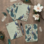 Elegant Sage Green Peacock and Flowers Wedding Invitation