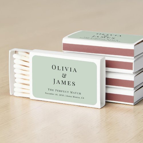 Elegant Sage Green Perfect Match Wedding Matches
