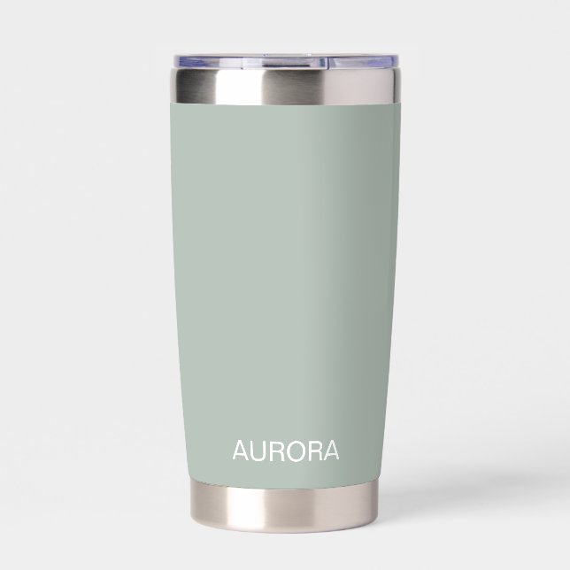 Elegant Sage Green Personalized Name -  Insulated Tumbler (Front)