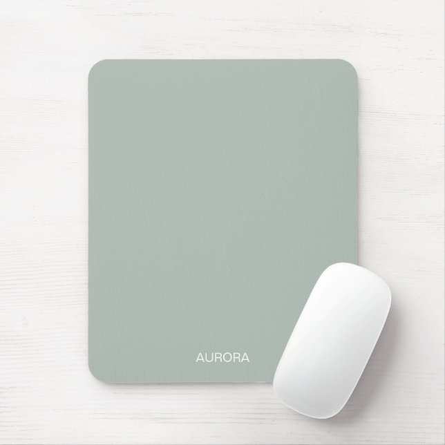 Elegant Sage Green Personalized Name -  Mouse Pad (With Mouse)