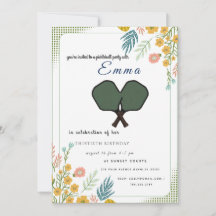 Elegant Sage Green Pickleball 30th Birthday