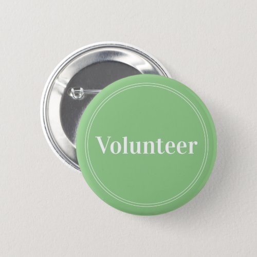 Elegant Sage Green Pin_back Volunteer Buttons