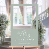 Elegant Sage Green Prop Wedding Selfie Photo Frame