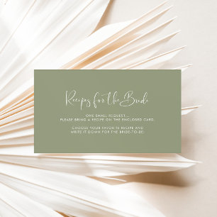 Elegant Sage green Recipe request card