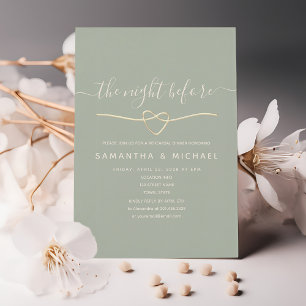 Elegant Sage Green Rehearsal Dinner Invitation