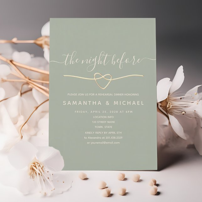 Elegant Sage Green Rehearsal Dinner Invitation (Creator Uploaded)