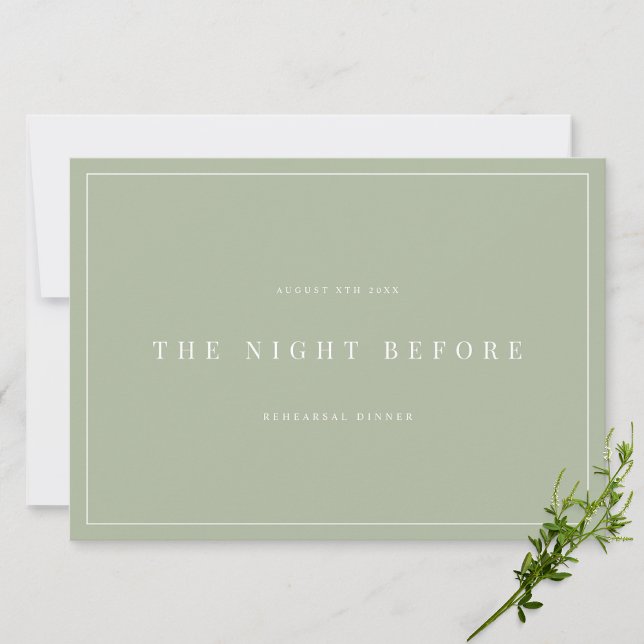 Elegant Sage Green Rehearsal Dinner Invitation (Creator Uploaded)