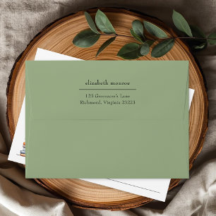 Elegant Sage Green Return Address Envelope