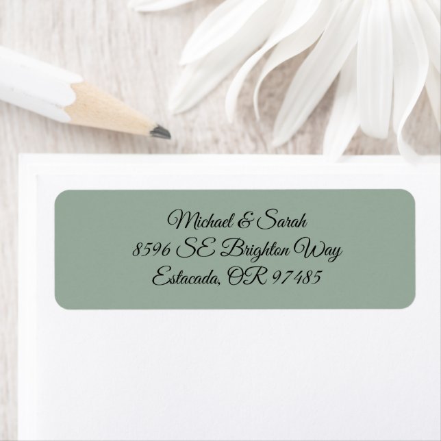 Elegant Sage Green Return Address Label (Insitu)