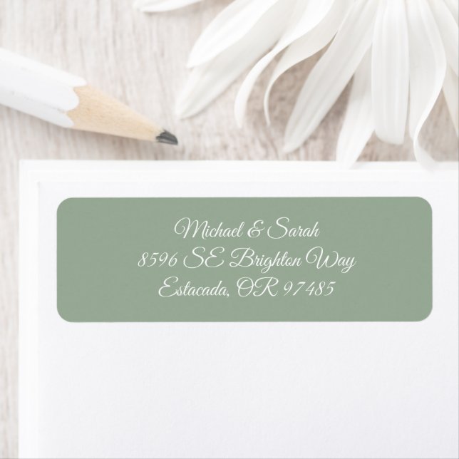 Elegant Sage Green Return Address Label (Insitu)