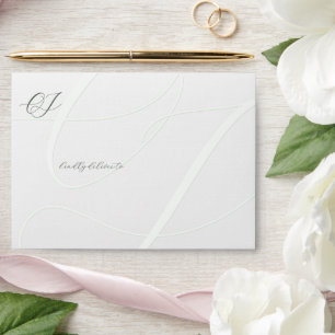 Elegant Sage Green Return Address Wedding Envelope