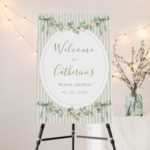 Elegant Sage Green Ribbons Floral Bridal Shower  Foam Board