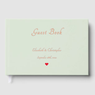 Elegant Sage Green Rose Gold Weddings Anniversary Foil Guest Book