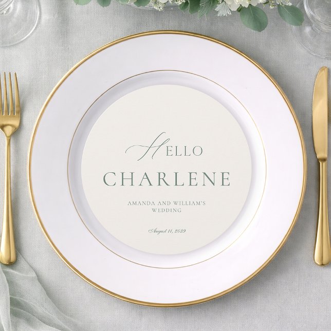 Elegant Sage Green Round Wedding Menu (Creator Uploaded)