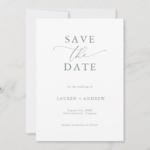 Elegant Sage Green Save the Date Invitation