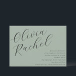 Elegant Sage Green Script Calligraphy Bat Mitzvah Invitation<br><div class="desc">Celebrate this special milestone with a beautifully designed Bat Mitzvah invitation featuring elegant script typography on a modern sage green background. Perfect for a stylish and sophisticated celebration, this invitation sets the tone for a meaningful and memorable event. Customize with your daughter's name and event details for a truly personal...</div>
