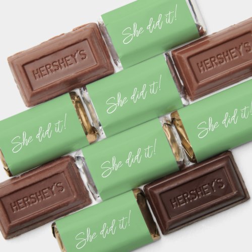 Elegant Sage Green She Did It Graduation Party  Hershey's Miniatures