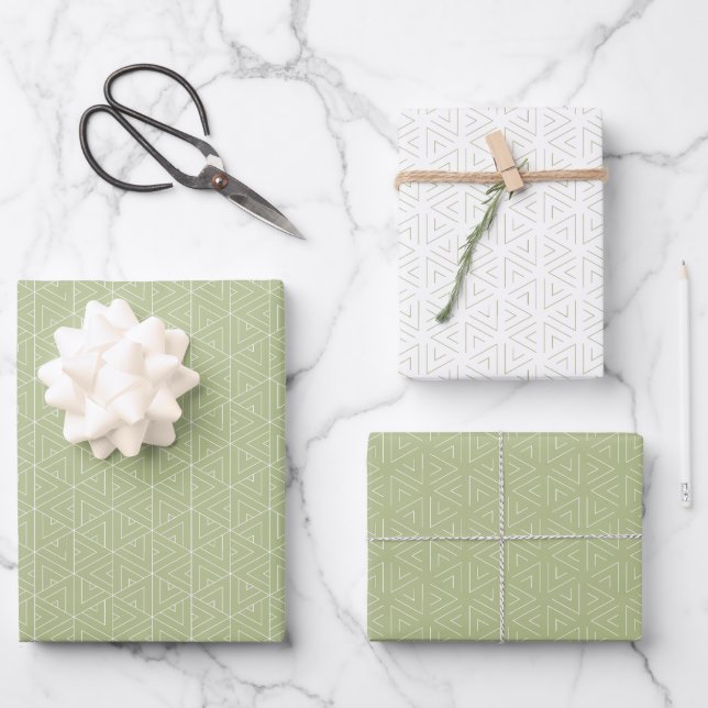 Elegant Sage green simple and minimal gift  Wrapping Paper Sheets (Front)