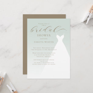 Elegant Sage Green Simple Bridal Shower Invitation