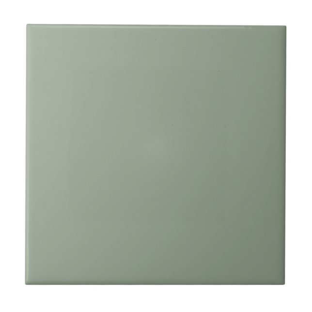 Elegant Sage Green Solid Color Ceramic Tile (Front)