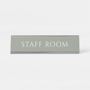 Elegant Sage Green Staff Room Name Plate