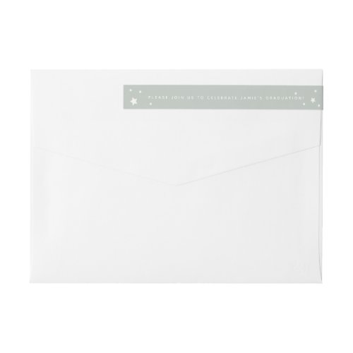 Elegant Sage Green Stars Wraparound Address Label