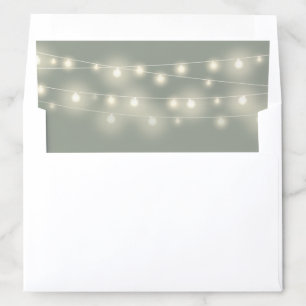 Elegant Sage Green String Lights Envelope Liner