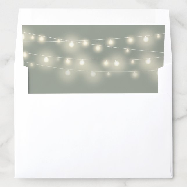 Elegant Sage Green String Lights Envelope Liner (In Envelope)