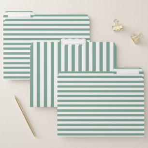 Elegant Sage Green Striped File Folder