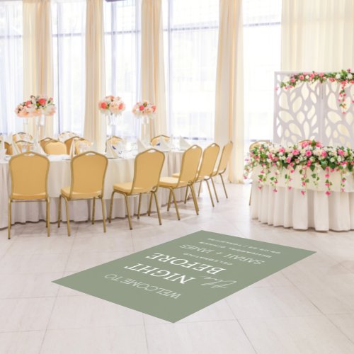 Elegant Sage Green the Night Before Wedding Aisle  Floor Decals