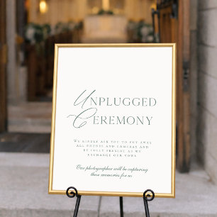 Elegant Sage Green Unplugged Ceremony Wedding Sign