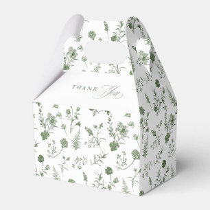 Elegant Sage Green Vintage Classic Floral Wedding Favor Boxes