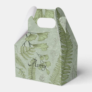 Elegant Sage Green Watercolor Floral Favor Boxes