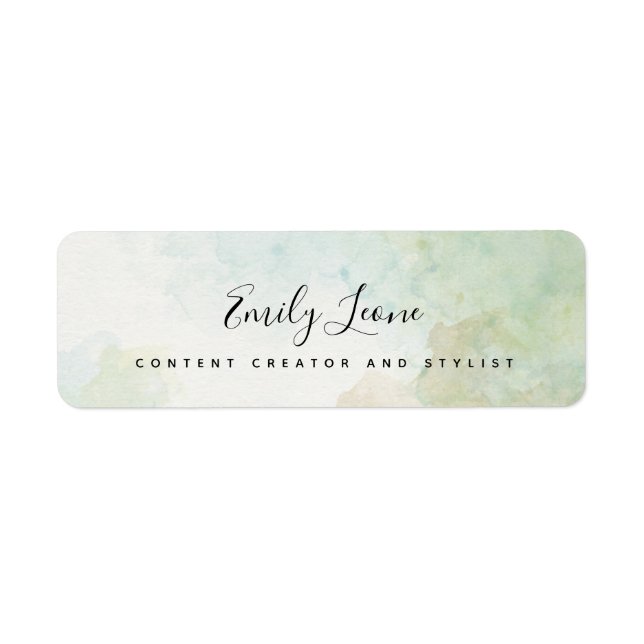 Elegant Sage Green Watercolor Label (Front)