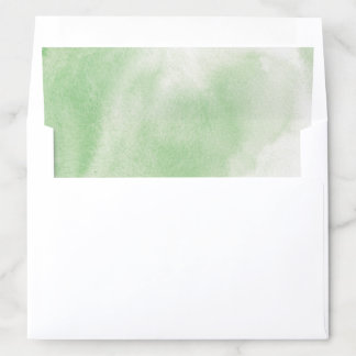 Elegant Sage Green Watercolor Wash Wedding Design Envelope Liner