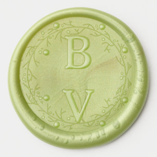 Elegant Sage Green Wax Seal Sticker