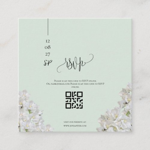 Elegant Sage Green Wedding enclosure card