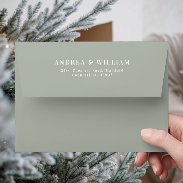 Elegant Sage Green Wedding  Envelope (Creator Uploaded)