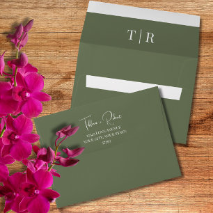 Elegant Sage Green Wedding Envelope