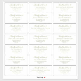Elegant Sage Green Wedding Guest Address Labels