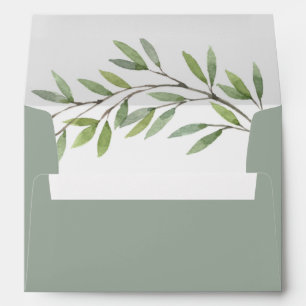 Elegant Sage Green Wedding Invitation Envelope
