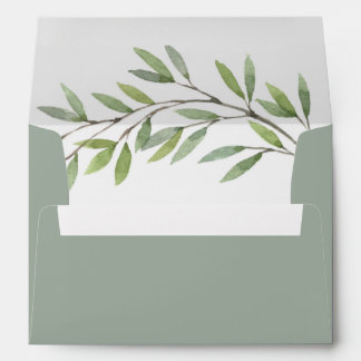 Elegant Sage Green Wedding Invitation Envelope
